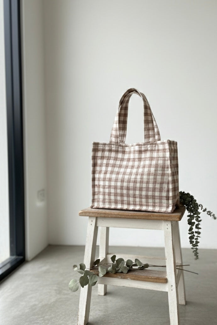 Gingham Mini Tote Bag