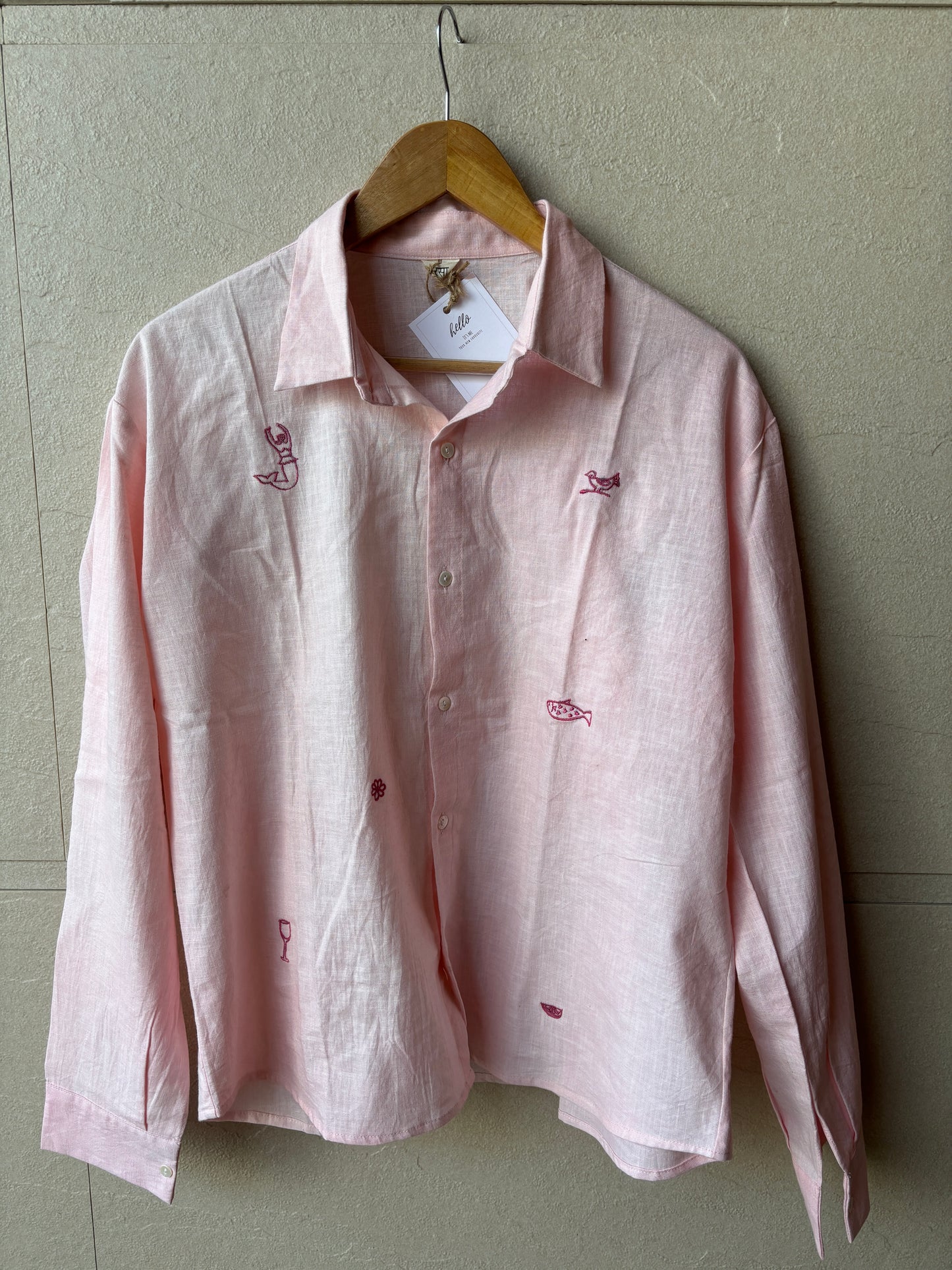 Pink Embroidered Shirt